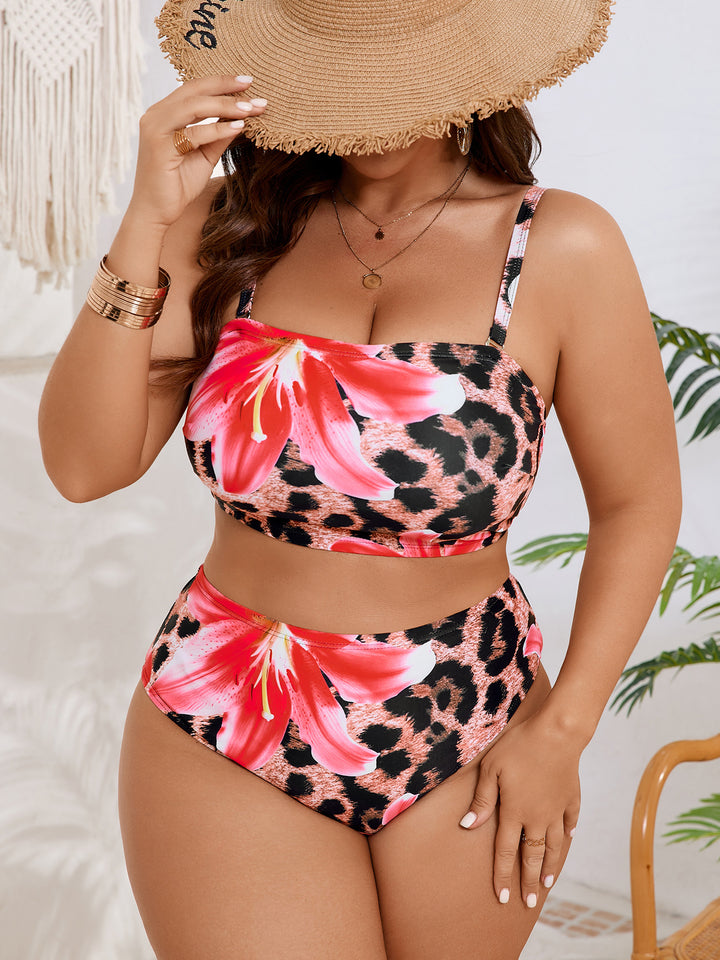 Ladies High-Cut Bikini Set with Colorful Floral Design Mune Fashion