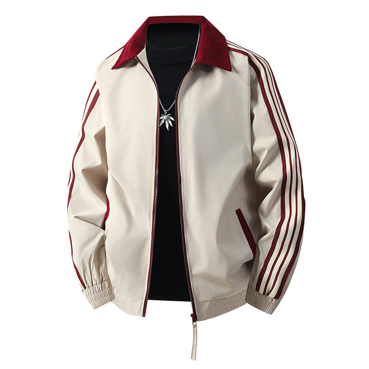 Men's sporty transitional jacket with high collar and elastic cuffs Mune Fashion