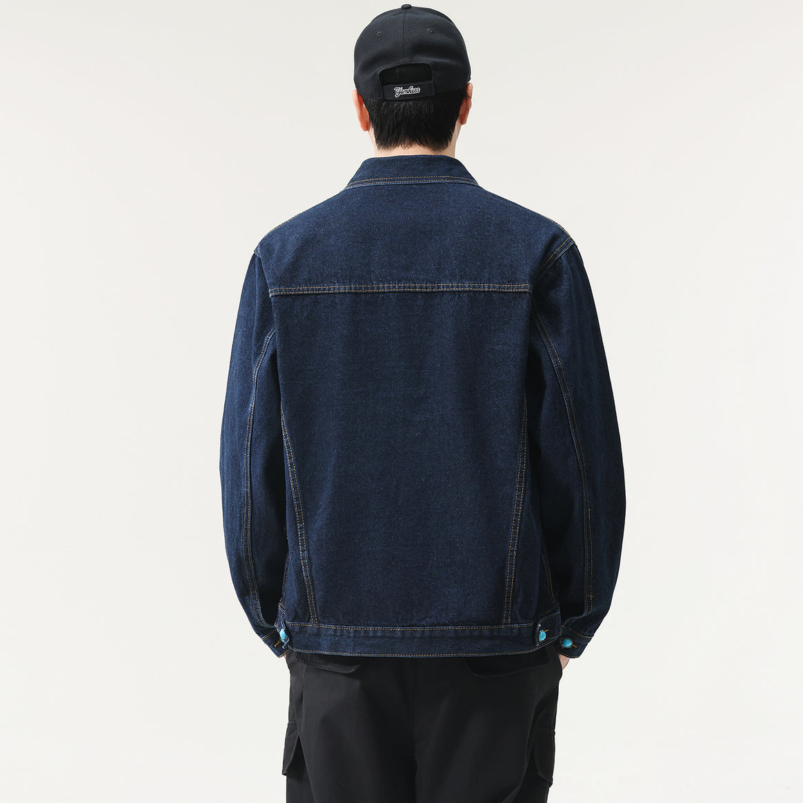 Men's Oversize Denim Jacket with Decorative Press Buttons and Boxy Fit Mune Fashion