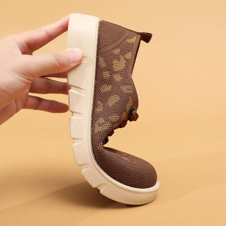 Women Breathable Sneakers with Fashionable Leopard Print Mune Fashion