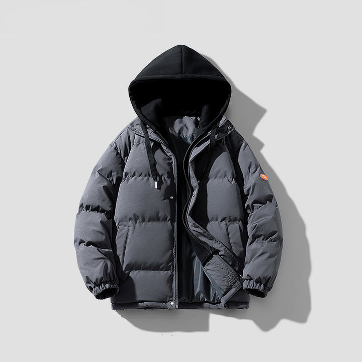 Men's quilted winter jacket with integrated contrast hood insert and insulating thermal filling Mune Fashion