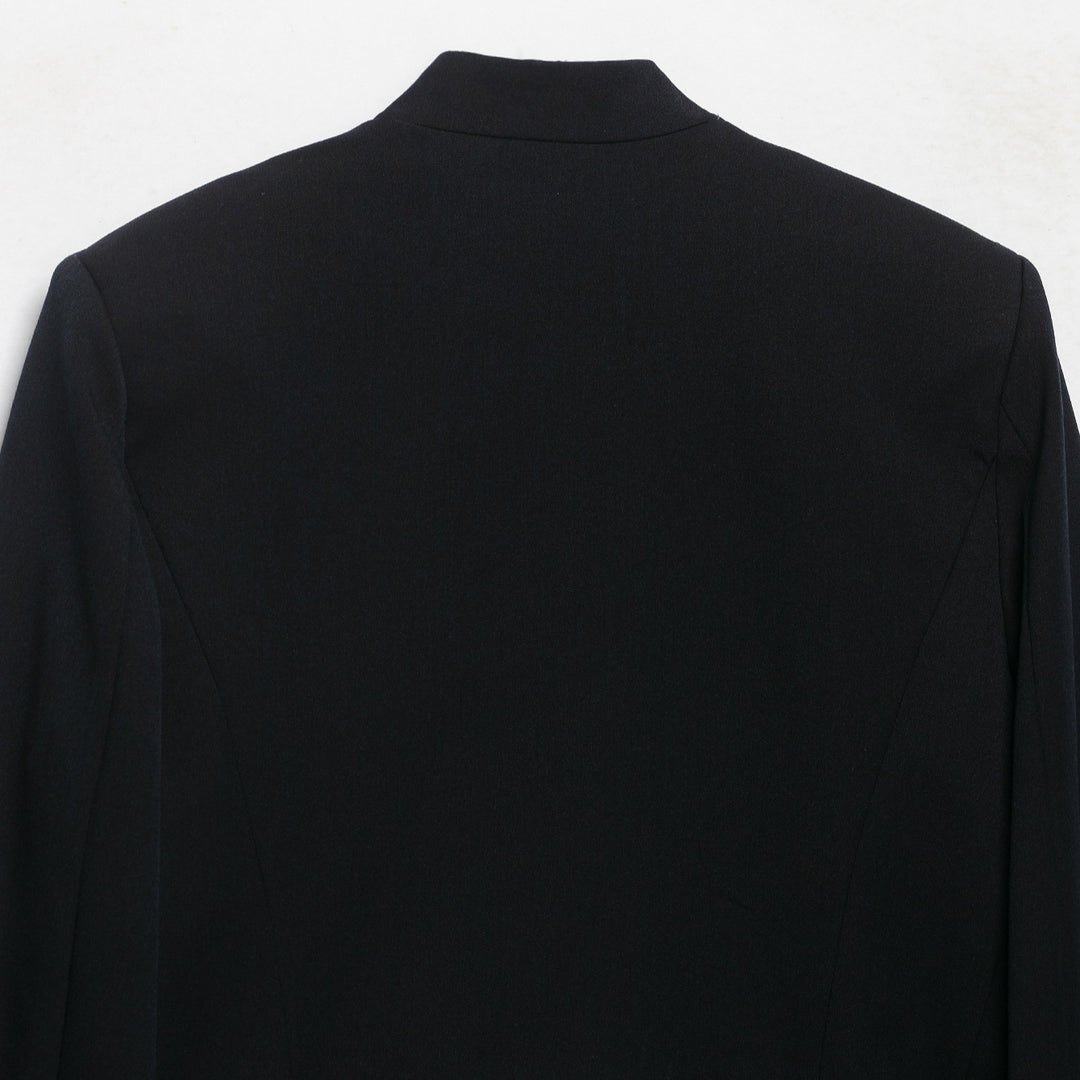 Women's Cropped Military-Inspired Short Jacket with Decorative Gold Trim Mune Fashion