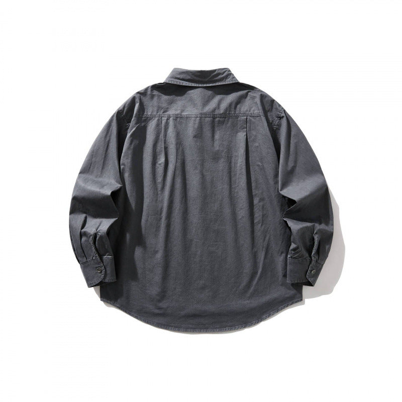 Unisex Oversize-Denim-Shirt Jacket with boxy silhouette, chest pocket and rounded hem Mune Fashion