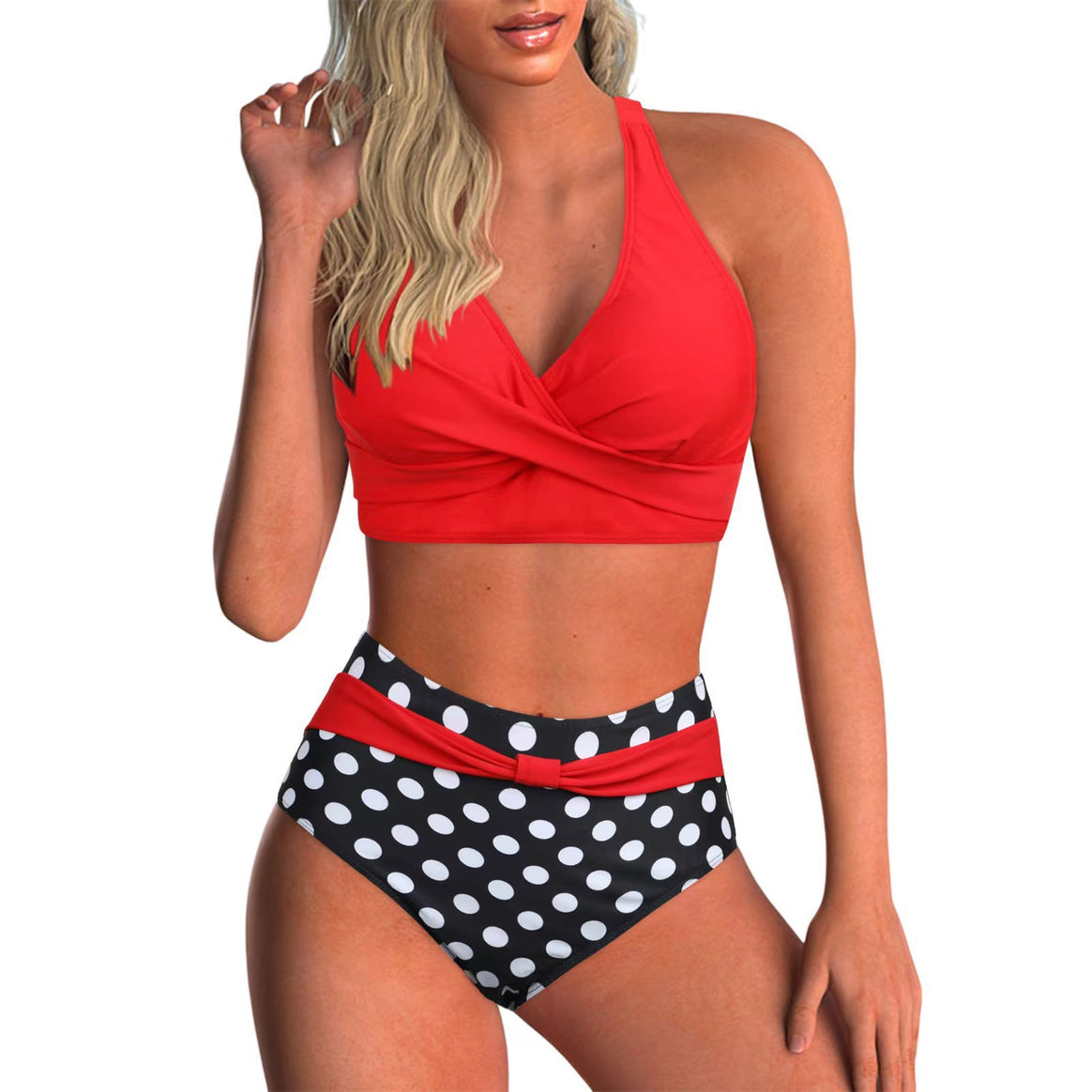 Women's Sporty Crop Top Bikini Set with High Waisted Pants Mune Fashion