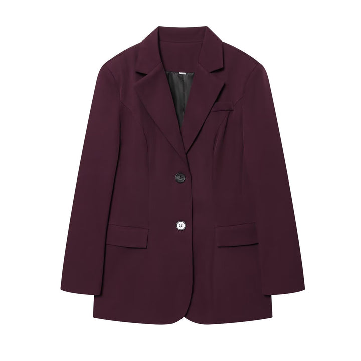 Women’s elegant longline blazer with tailored darts and patch pockets Mune Fashion