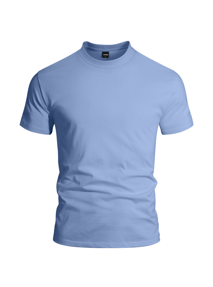 Men's close-fitting round neck basic shirt made of single jersey with reinforced neckband Mune Fashion