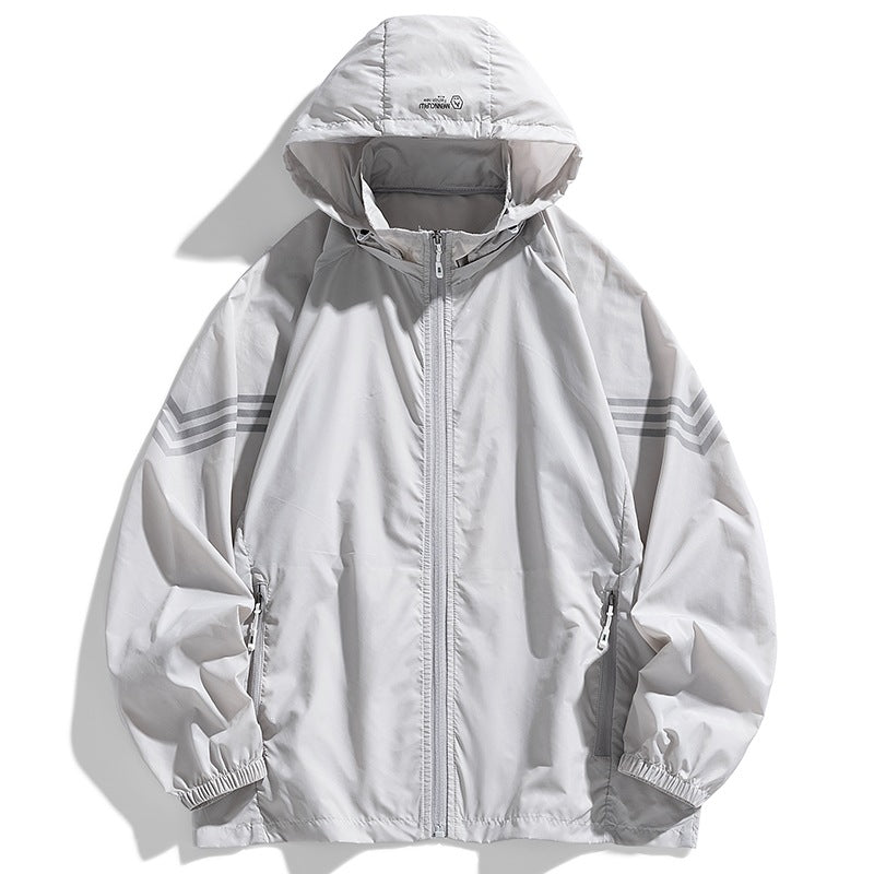Men's Lightweight Windbreaker Jacket with Hood and Practical Pockets Mune Fashion
