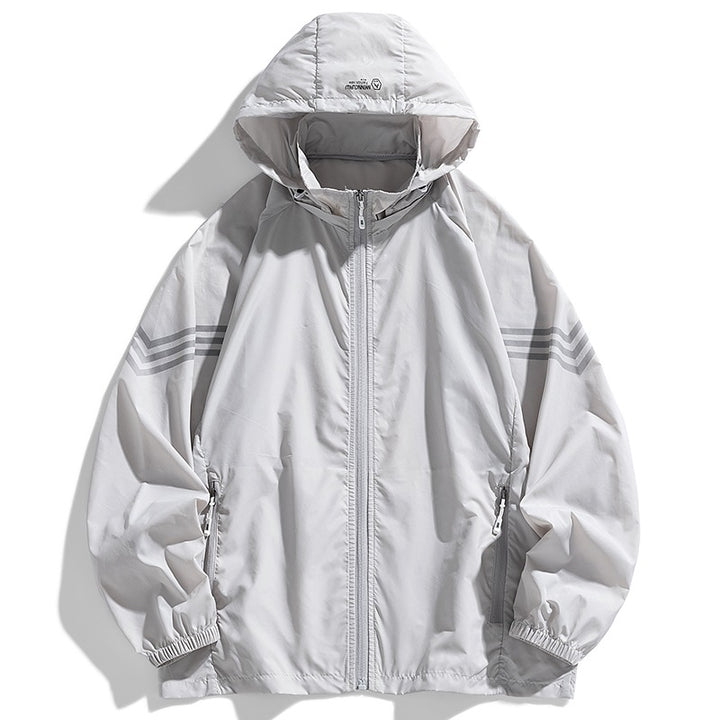Men's Lightweight Windbreaker Jacket with Hood and Practical Pockets Mune Fashion