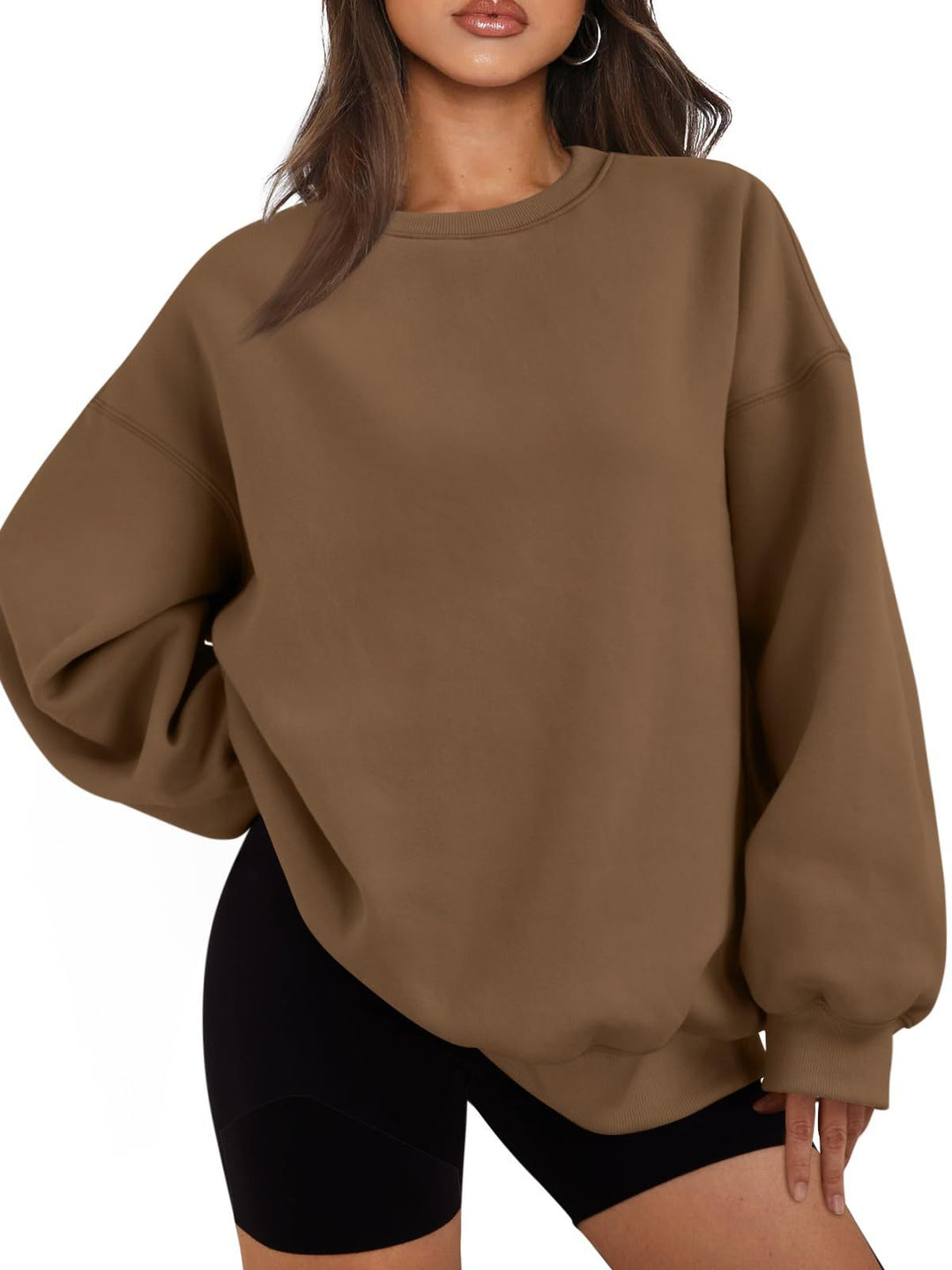 Women's Boxy Crewneck Sweatshirt with extra wide fit, raglan sleeves, and soft fleece lining Mune Fashion