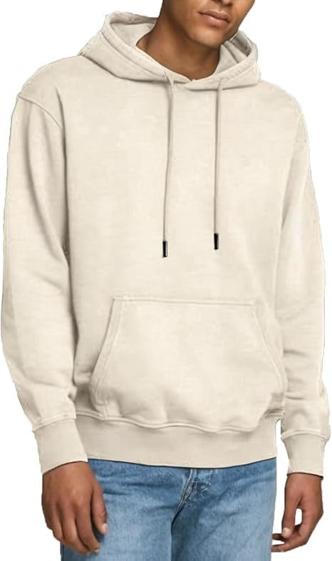 Men's casual hoodie with kangaroo pocket, drawstring, and ribbed cuffs Mune Fashion