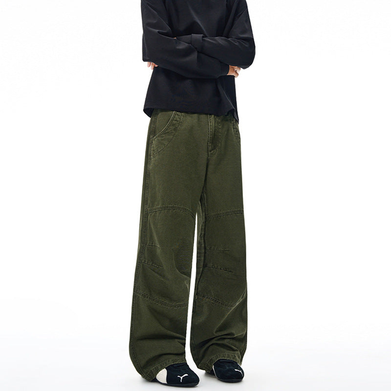 Men's Wide Panel Baggy Trousers made of Cotton Twill with Knee Inserts Mune Fashion