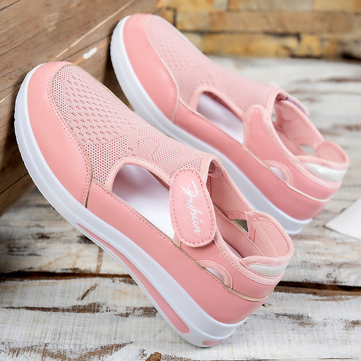 Women's ergonomic Mary Jane slip-on sneakers made of 3D knit with Velcro and shock-absorbing platform sole Mune Fashion
