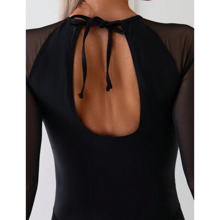 Ladies sporty one-piece swimsuit with transparent inserts Mune Fashion