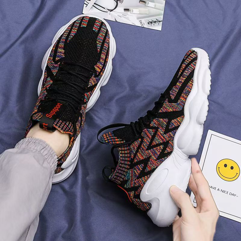 Women High-Cut Sport Sneakers with Elastic Knitted Section Mune Fashion