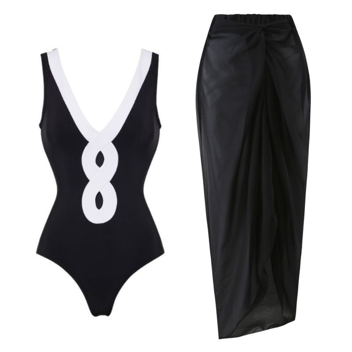 Women’s bandeau swimsuit with elegant wrap skirt Mune Fashion