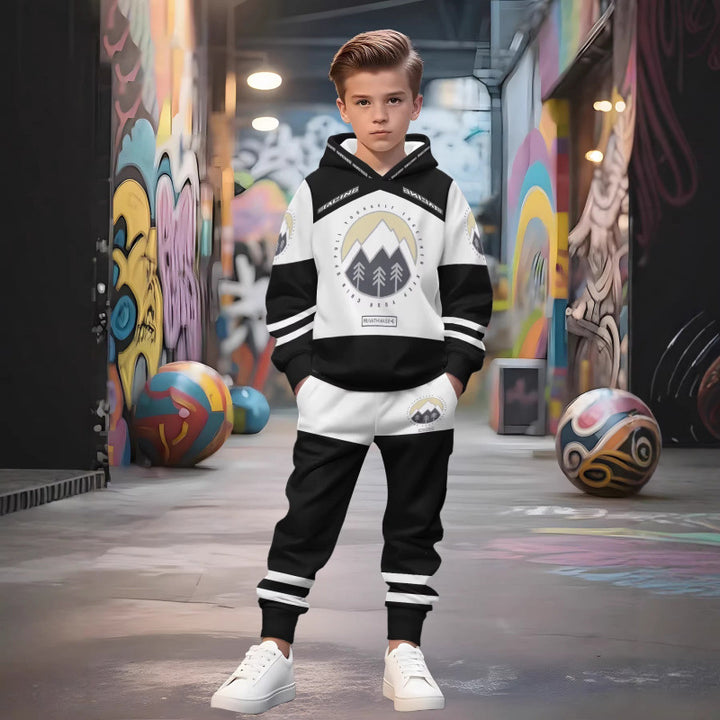 Unisex nan children's jogging suit with hoodie and detailed car print Mune Fashion