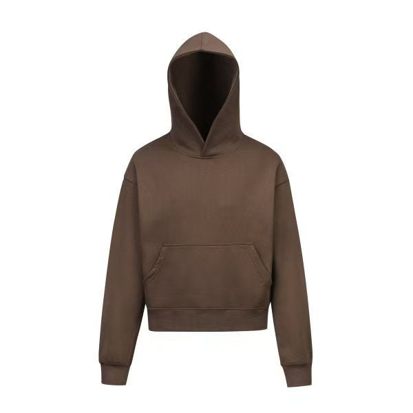 Women's cropped boxy hoodie with kangaroo pocket and ribbed comfort waistband Mune Fashion