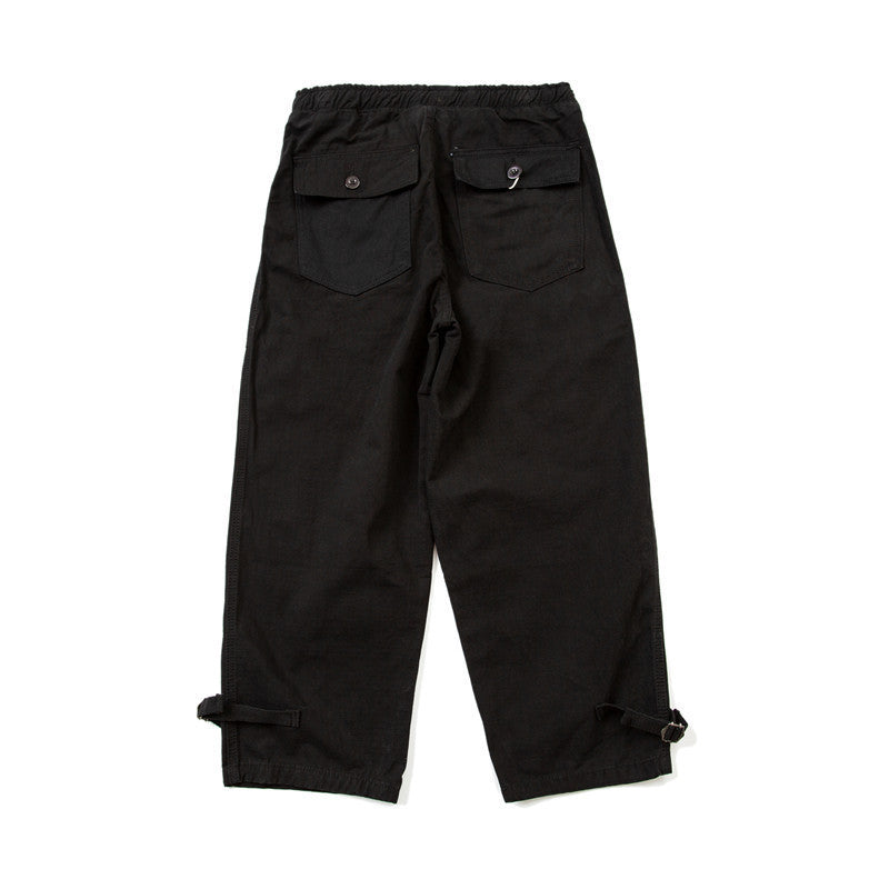 Men's Loose Fit Utility Cargo Pants with Drawstring Waist and Adjustable Leg Straps Mune Fashion