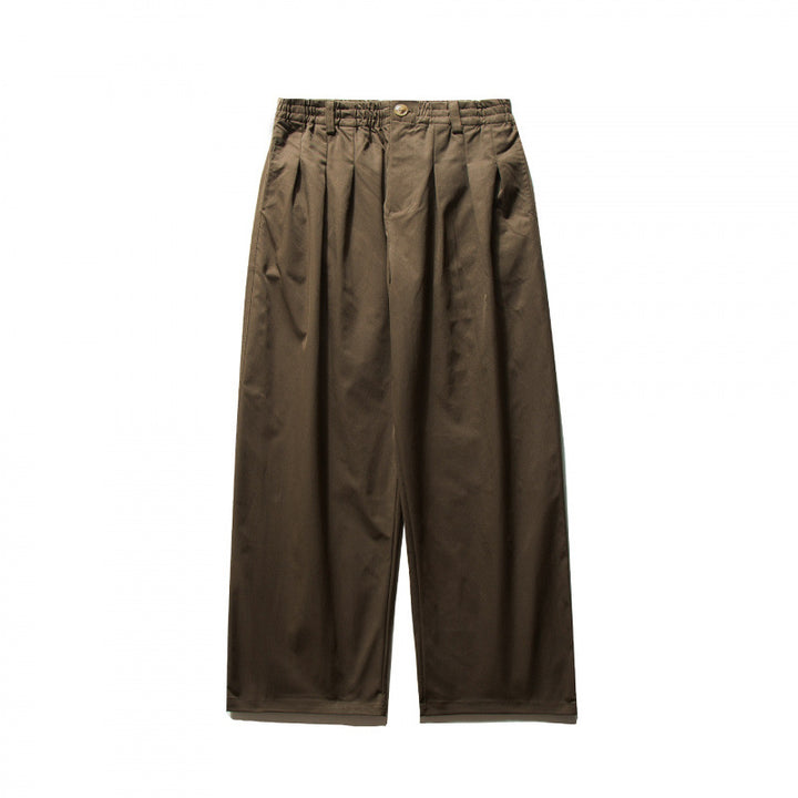 Unisex Wide Pleated Trousers with Elastic Waistband and Creases Mune Fashion