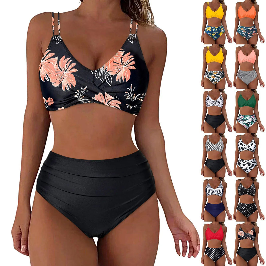 Women High-Cut Bikini Set with Elegant Wrap Design Mune Fashion