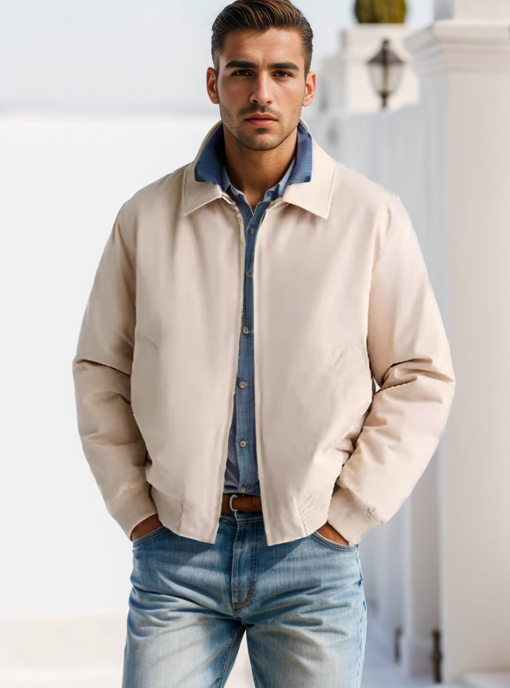 Men's Harrington jacket with zipper, lightly padded and ribbed cuffs Mune Fashion