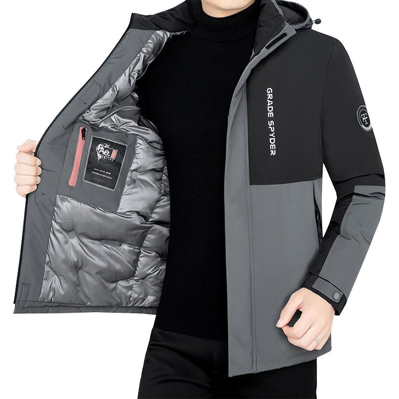 Men's Padded Travel Parka with Hood and Windproof Performance Shell Mune Fashion