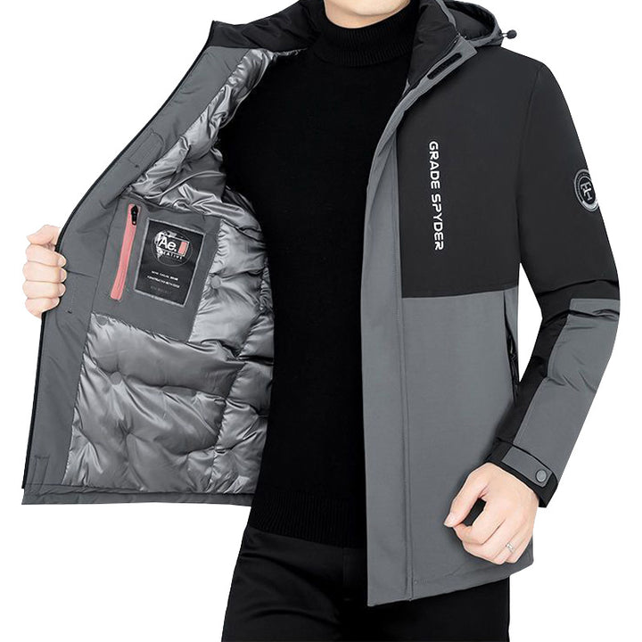 Men's Padded Travel Parka with Hood and Windproof Performance Shell Mune Fashion