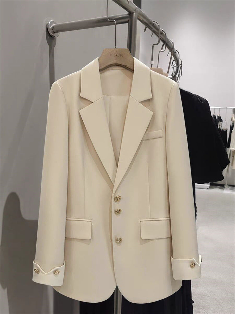 Women Elegant Blazer with Golden Button Details Mune Fashion