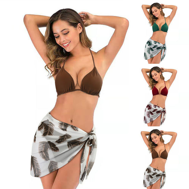 Women's Triangle Bikini with adjustable straps and floral Sarong Mune Fashion