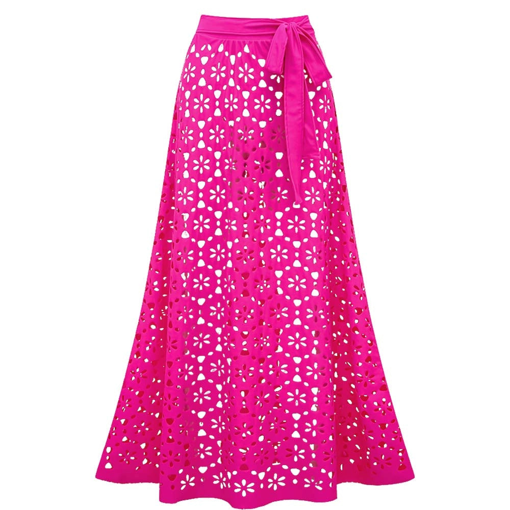 Women's Swimsuit and Skirt with Floral Cutouts Mune Fashion