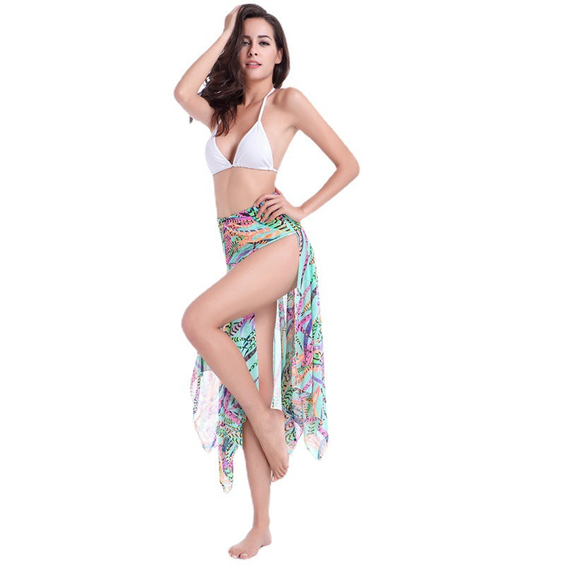 Ladies casual wrap skirt with floral pattern Mune Fashion
