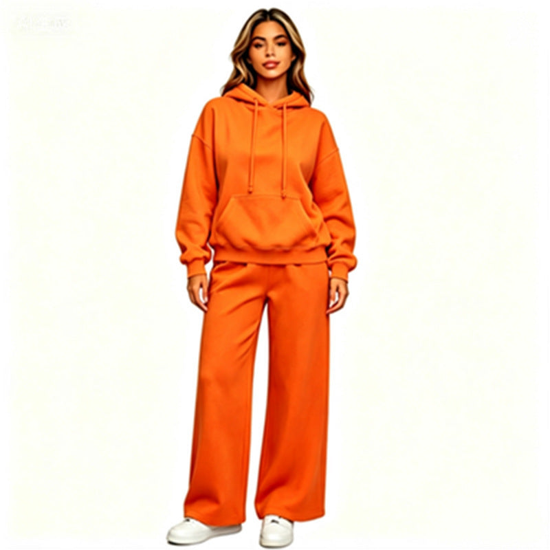 Women Comfortable Oversized Hoodie with Wide Jogging Pants Mune Fashion