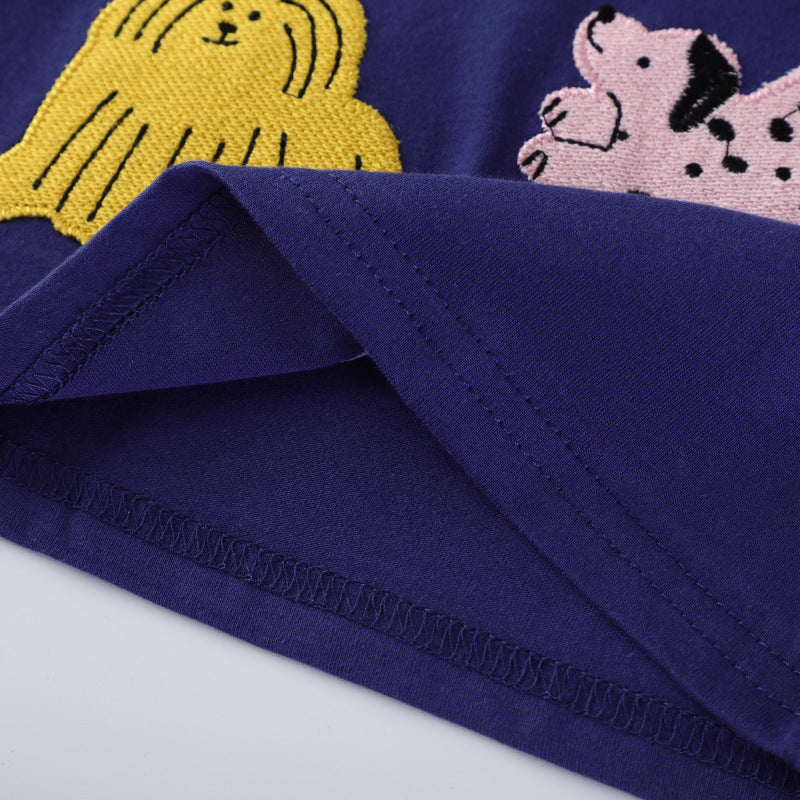 Boys short sleeve T-shirt with colorful animal application design Mune Fashion
