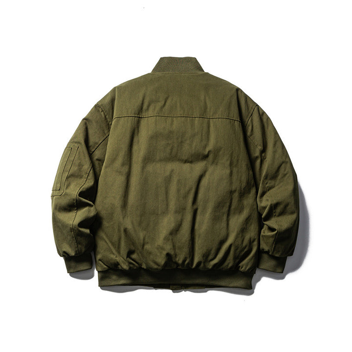 Men's Robust Canvas Bomber Jacket with Utility Pockets and Ribbed Cuffs Mune Fashion