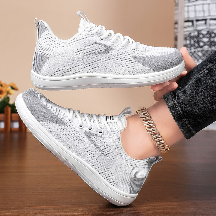 Women's lightweight breathable knitted casual sneakers with elastic lacing and shock-absorbing EVA midsole Mune Fashion
