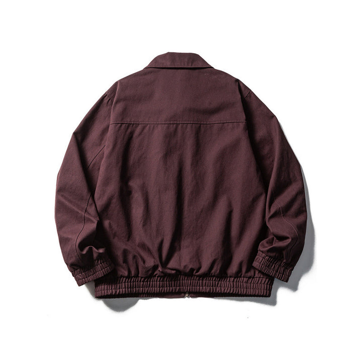 Men's Boxy Field Jacket in Utility Look with Stand-up Collar, Full-length Zipper and Elastic Hem Mune Fashion