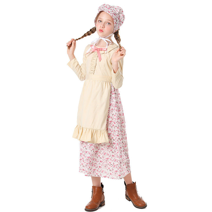 Girls' farmhouse dress with floral details Mune Fashion