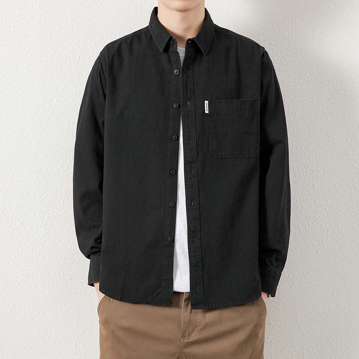 Men's Casual Utility Overshirt made of Canvas with Chest Pocket and Reinforced Seams Mune Fashion