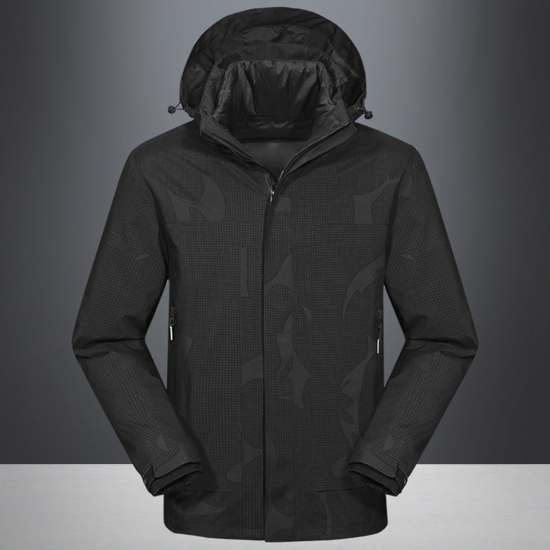 Men's Waterproof Outdoor Jacket with Hood and Breathable Ripstop Material Mune Fashion
