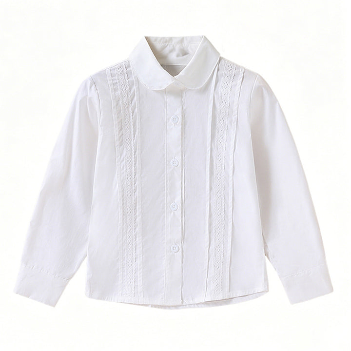 Girls elegant shirt blouse with fine lace trim Mune Fashion