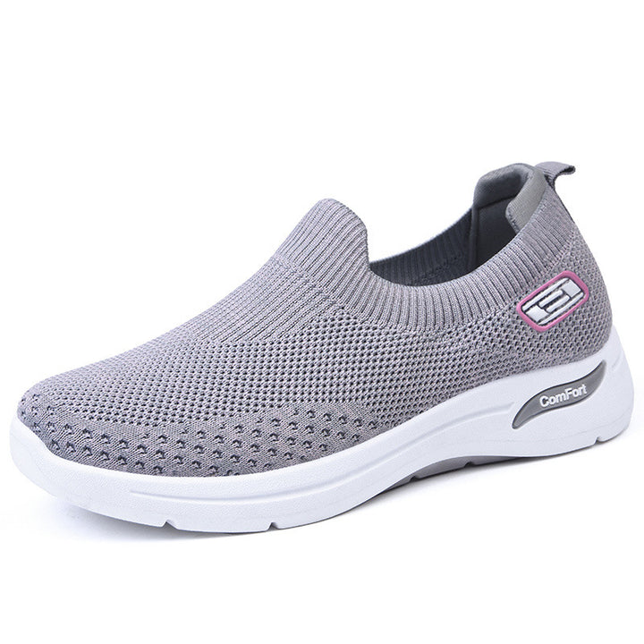 Women's seamless knit slip-on with elastic entry and shock-absorbing comfort sole Mune Fashion