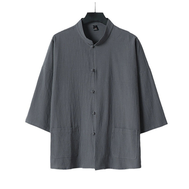Ladies Two-Piece Lightweight Lounge Set with Stand-up Collar, Short Sleeve Jacket and Wide Palazzo Skirt Mune Fashion