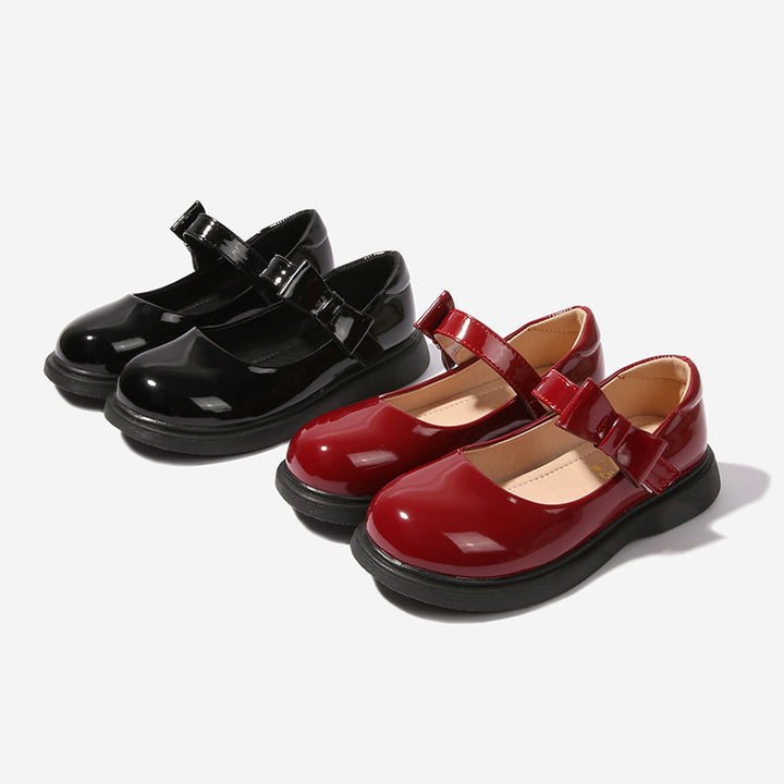Girls Mary Jane ballerinas with decorative bow accent Mune Fashion