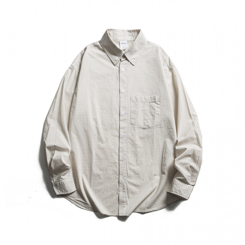Men's oversized shirt made of cotton blend with fine pinstripes and chest pocket Mune Fashion
