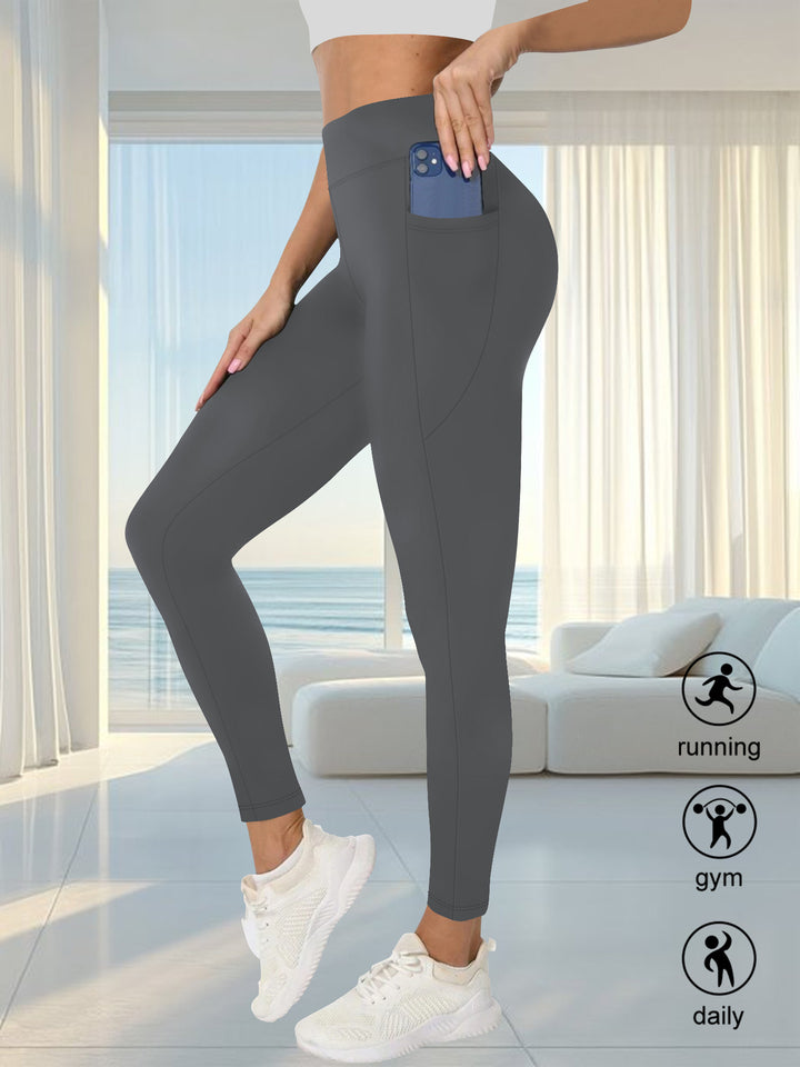 Women's High-Waist Sport Leggings with Side Phone Pocket and Shaping Compression Fabric Mune Fashion