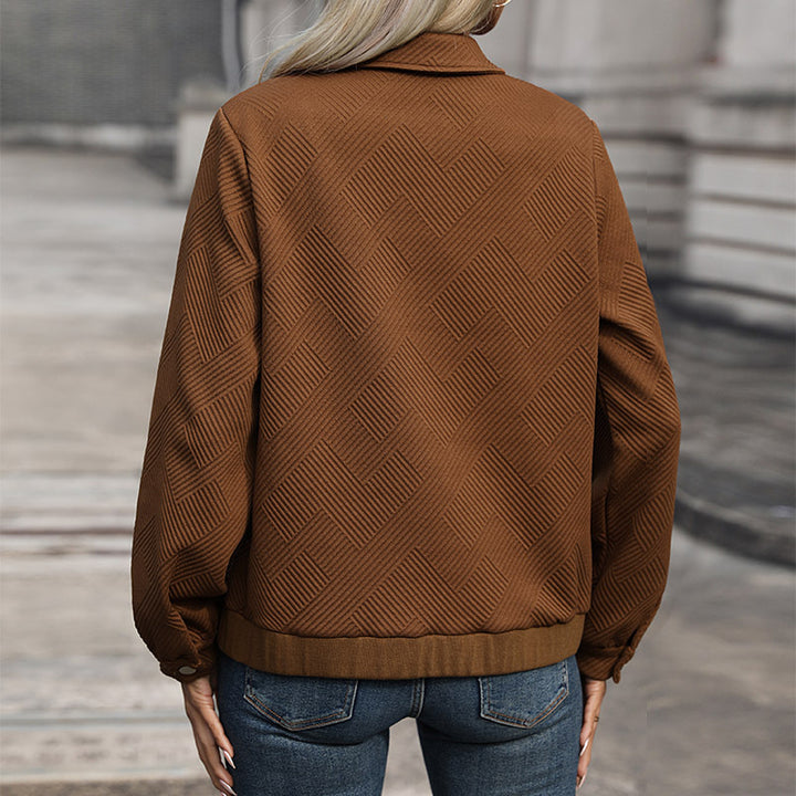 Women’s fashionable overshirt jacket with textured pattern Mune Fashion