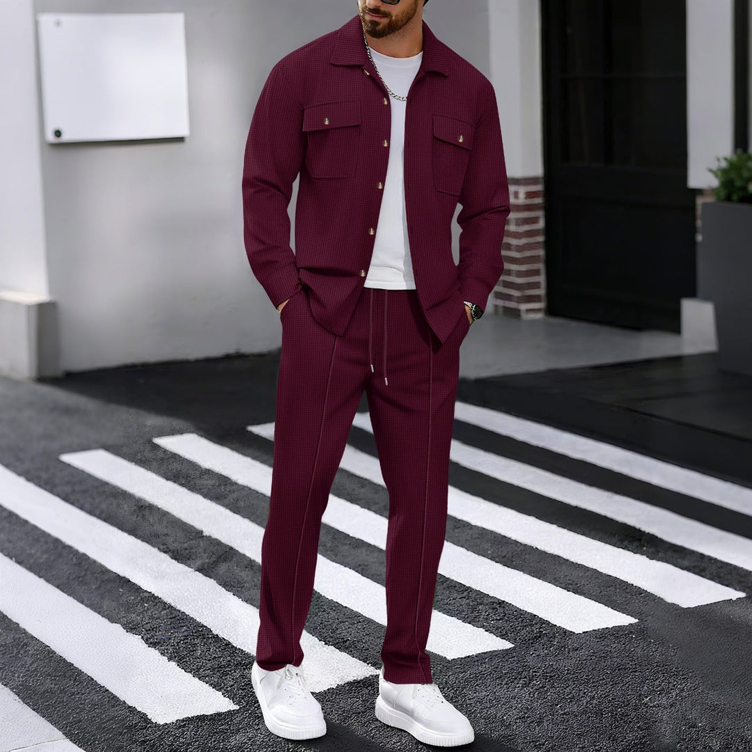 Men's Stylish Leisure Set with Structured Jacket and Comfortable Pants Mune