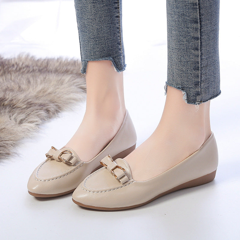Women nan moccasin-loafer with padded comfort footbed and delicate bow applique Mune Fashion