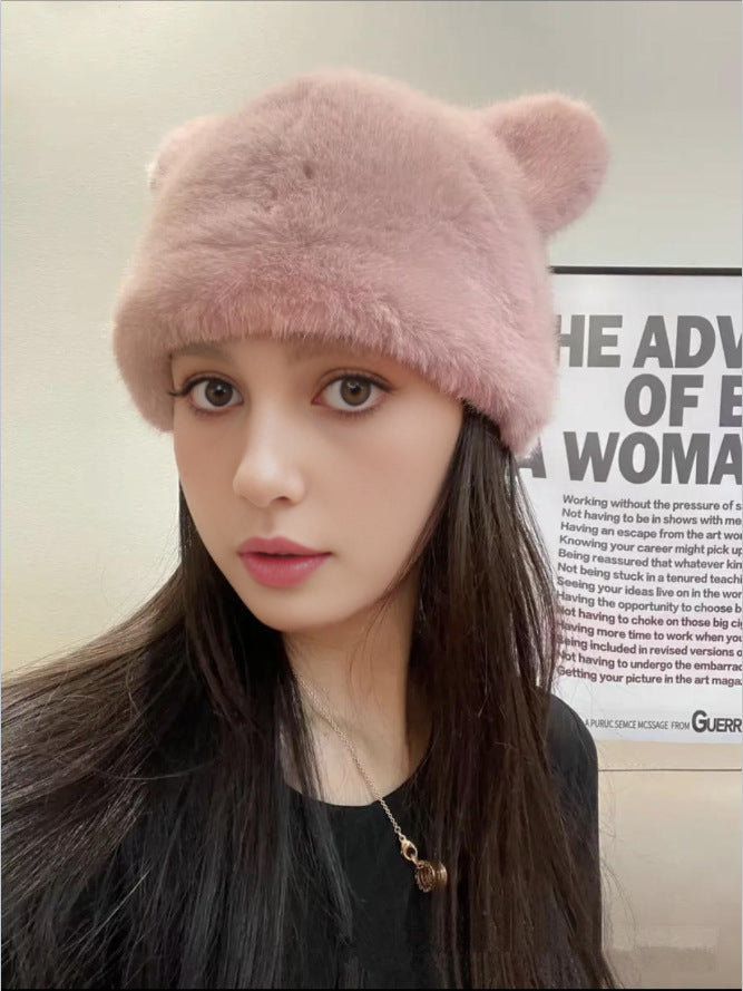 Ladies Cozy Hat with Bear Ears made of high-quality Faux Fur Mune Fashion