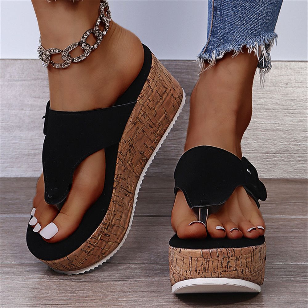 Women's wedge sandals with cork platform and adjustable buckle strap Mune Fashion